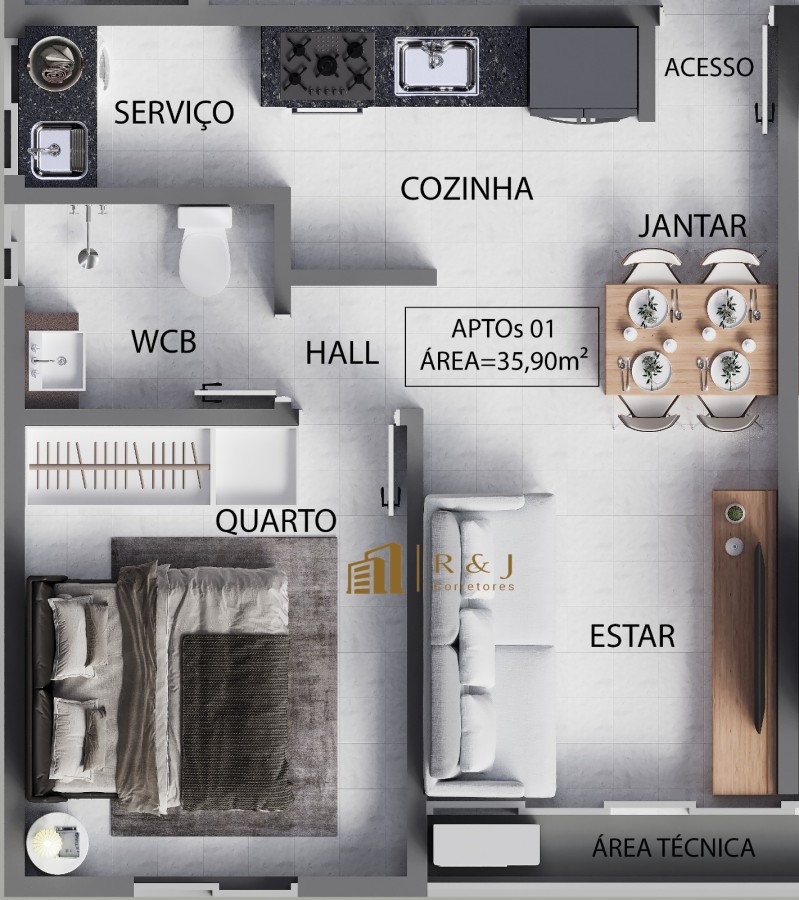 Apartamento, 1 quarto, 33 m² - Foto 22